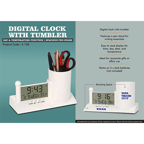 A138 Digital Clock with Tumbler