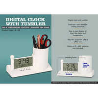 A138 Digital Clock With Tumbler - Material: Plastic