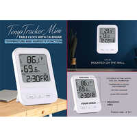 A141 Temptracker Mini Table Clock With Calendar - Color: White
