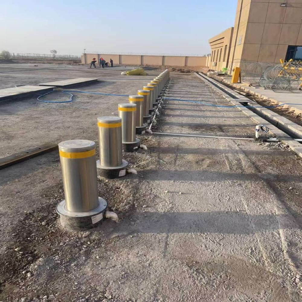 Hydraulic Traffic Bollards - Color: Dark Grey Matel