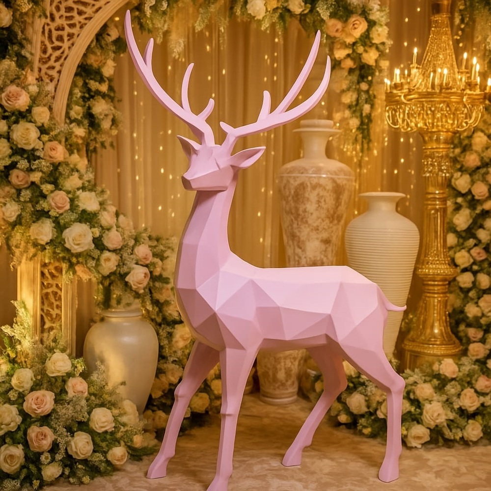 Geometric Deer Statue