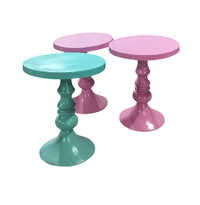 Round Wodden End Table - Color: Pink