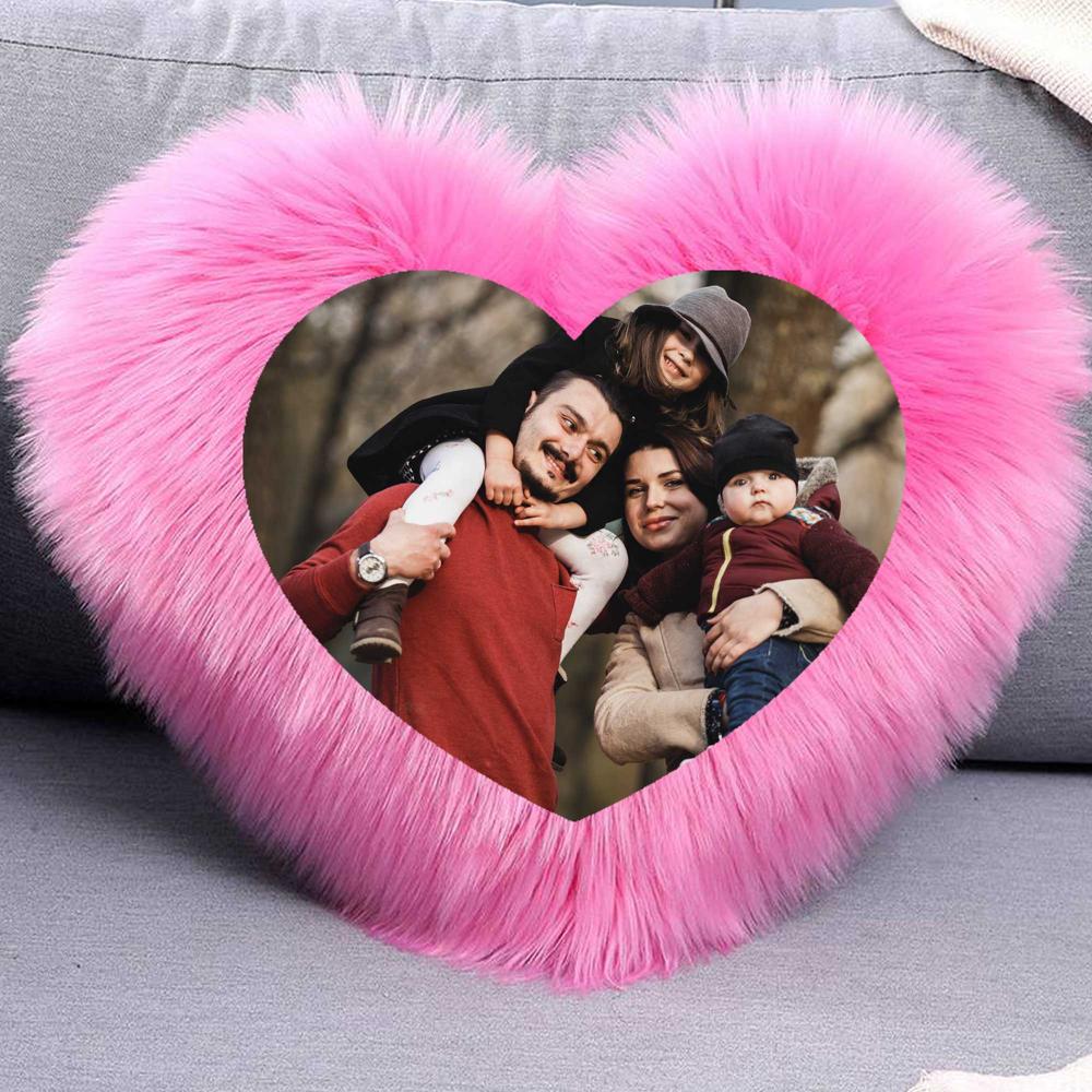 Small Fur Heart Cushion