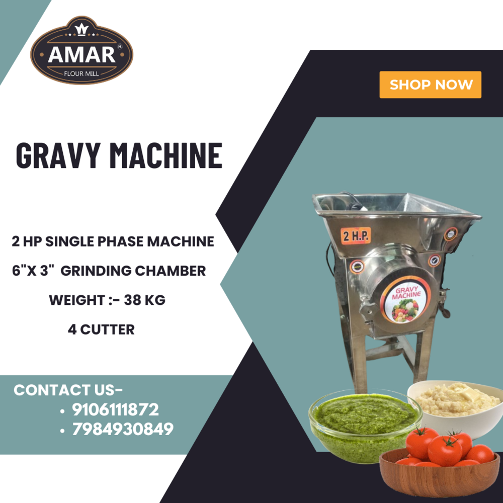 3 Hp Gravy & Paste Machine - Capacity: 25-35 Kg/hr