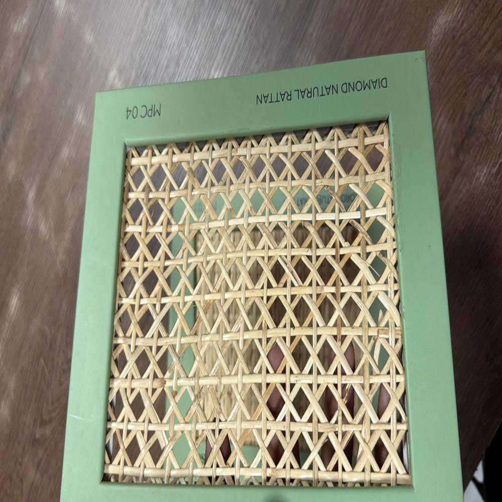 Hexagonal Cane Uni Mesh Sheet - Durable & Stylish Weave - Color: Natural