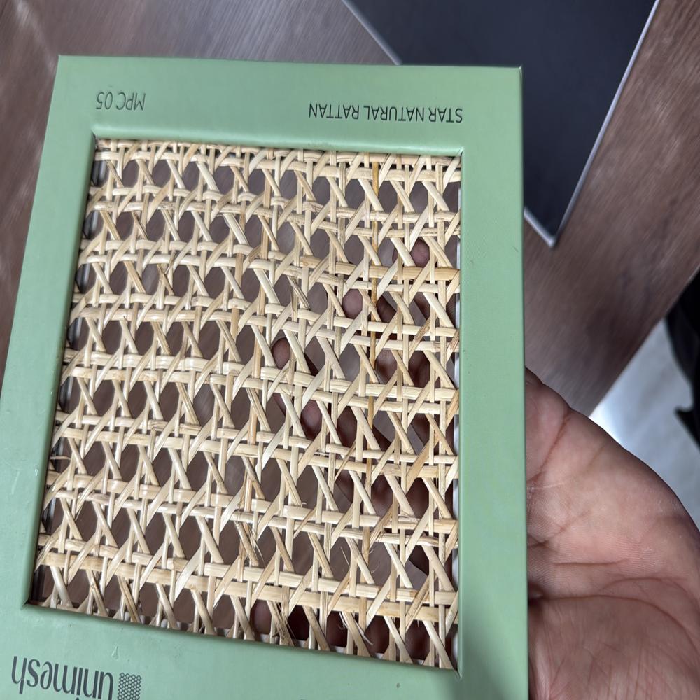 Hexagonal Cane Uni Mesh Sheet - Durable & Stylish Weave - Color: Natural