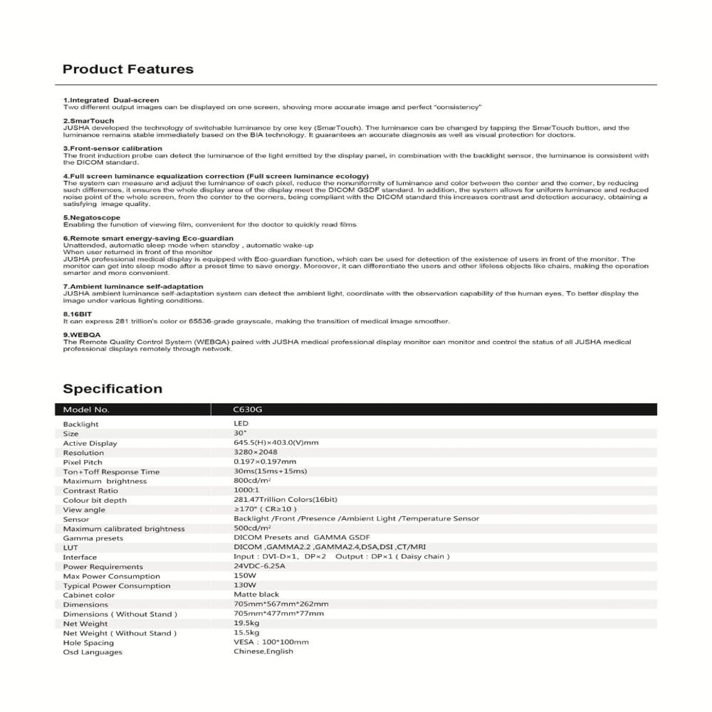 JUSHA HD Color Display / Monitor for CT Scan And MRI Machine