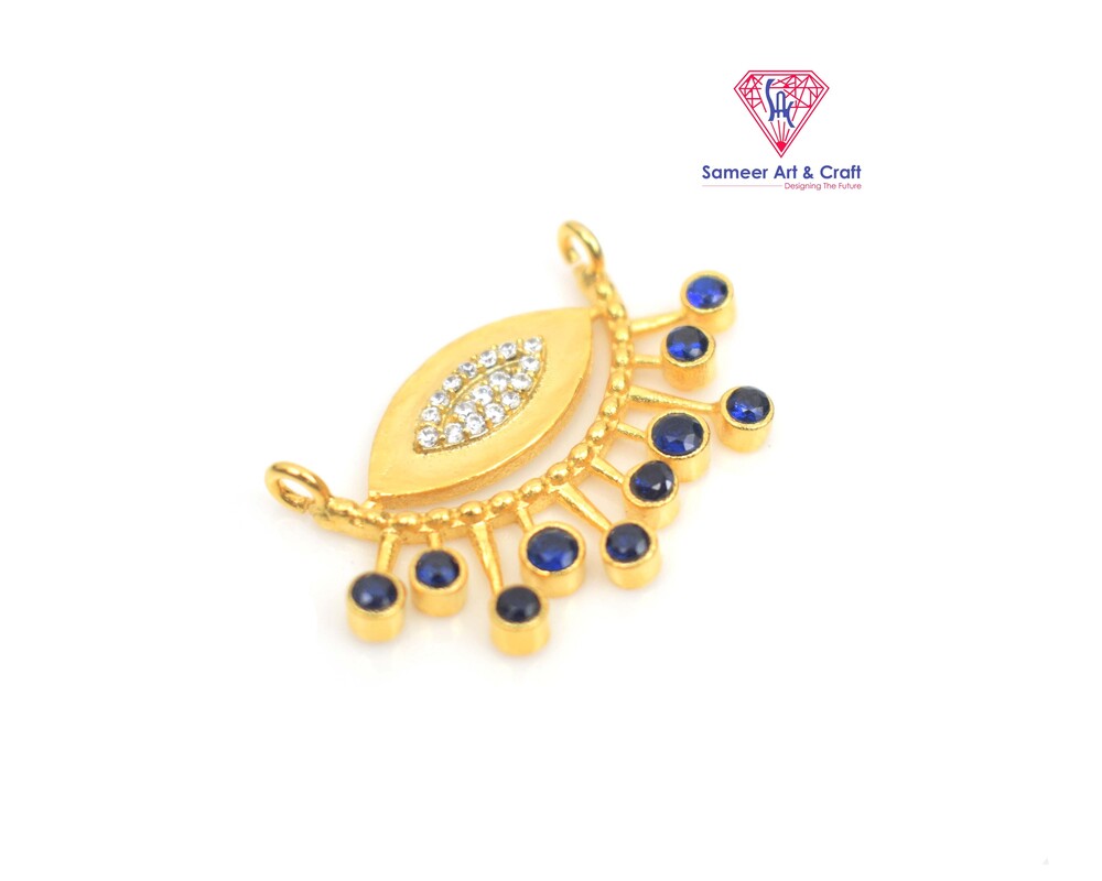 Swarovski Brass With 18k Gold Plated Pendant Evil Eye