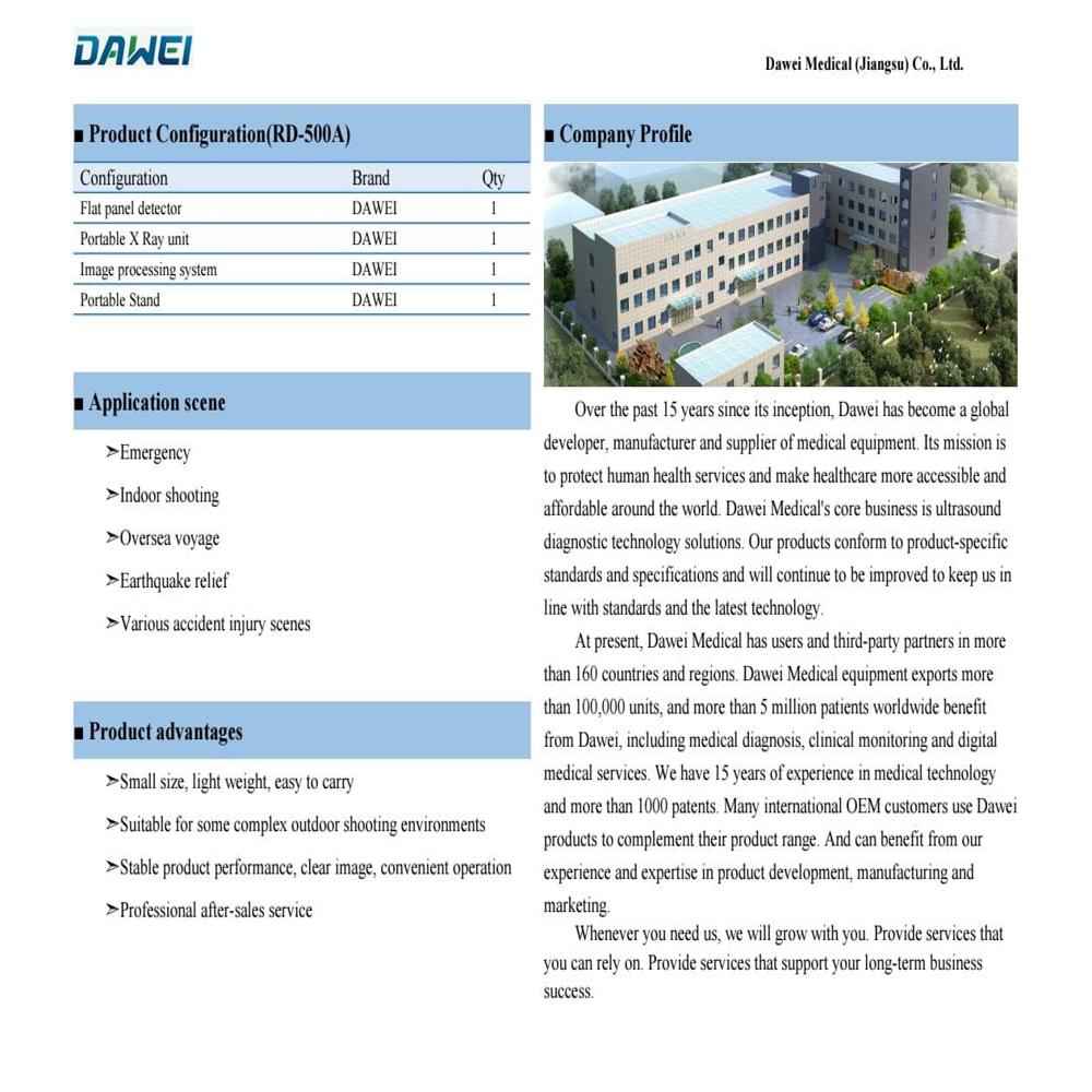 DR Compatible Dawei Portable X-Ray Machine