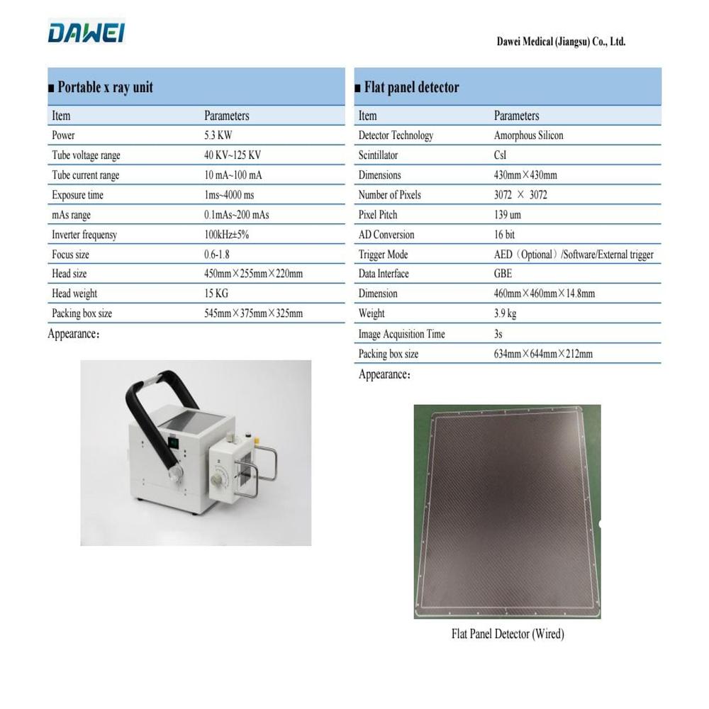 DR Compatible Dawei Portable X-Ray Machine
