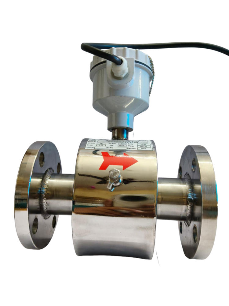 Digital Magnetic Flow Meter - Stainless Steel, Standard Size, Blue Color, 150â°c Operating Temp, +/- 0.5% Accuracy, Digital Display, Ip68 Protection | 230 Vac Voltage, Red Led Displays, Industrial Application