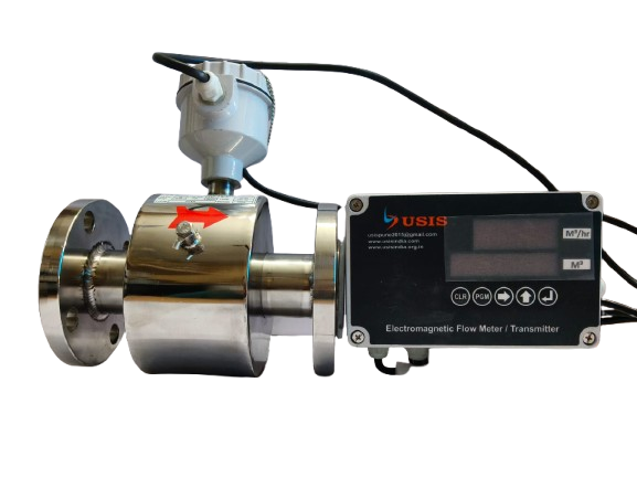 Digital Magnetic Flow Meter - Stainless Steel, Standard Size, Blue Color, 150â°c Operating Temp, +/- 0.5% Accuracy, Digital Display, Ip68 Protection | 230 Vac Voltage, Red Led Displays, Industrial Application