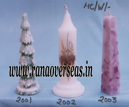 White And Pink Wax Candle.