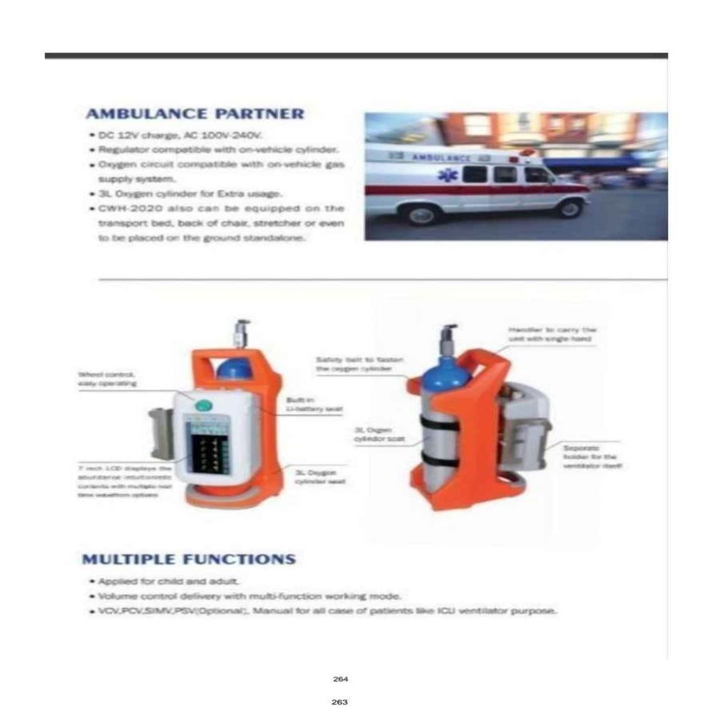 Portable Transport Ventilator (SuperStar And Chenwei)