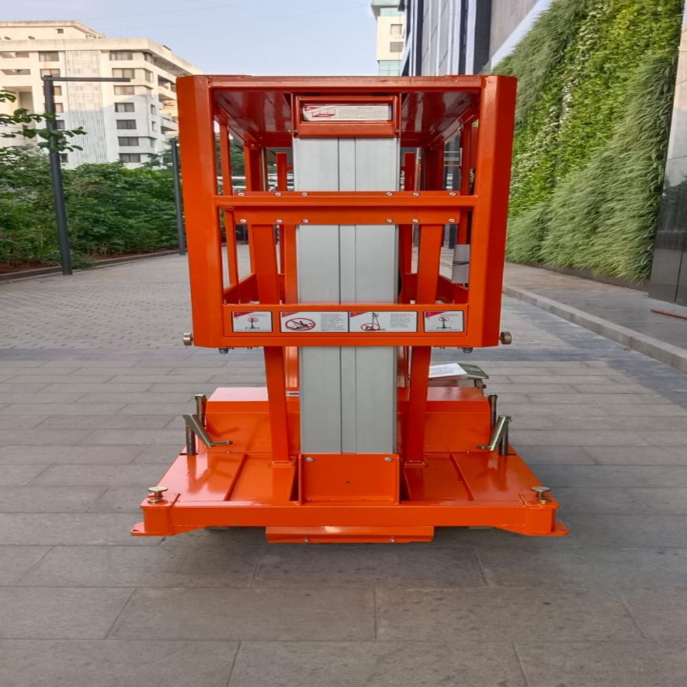 Dual Mast Aerial Work Platform - Color: Silver Orange