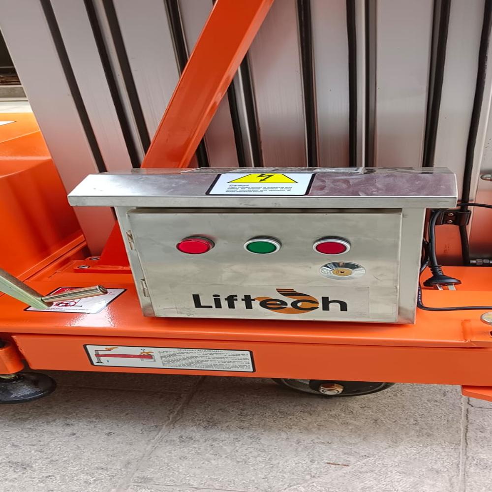 Dual Mast Aerial Work Platform - Color: Silver Orange