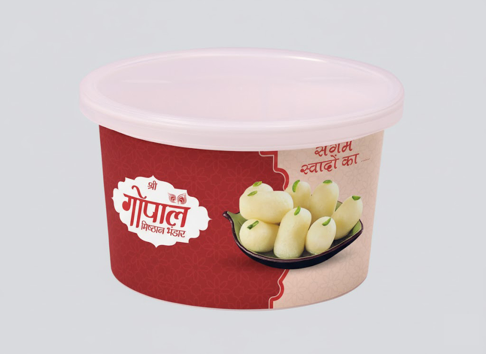 500ml round container press type