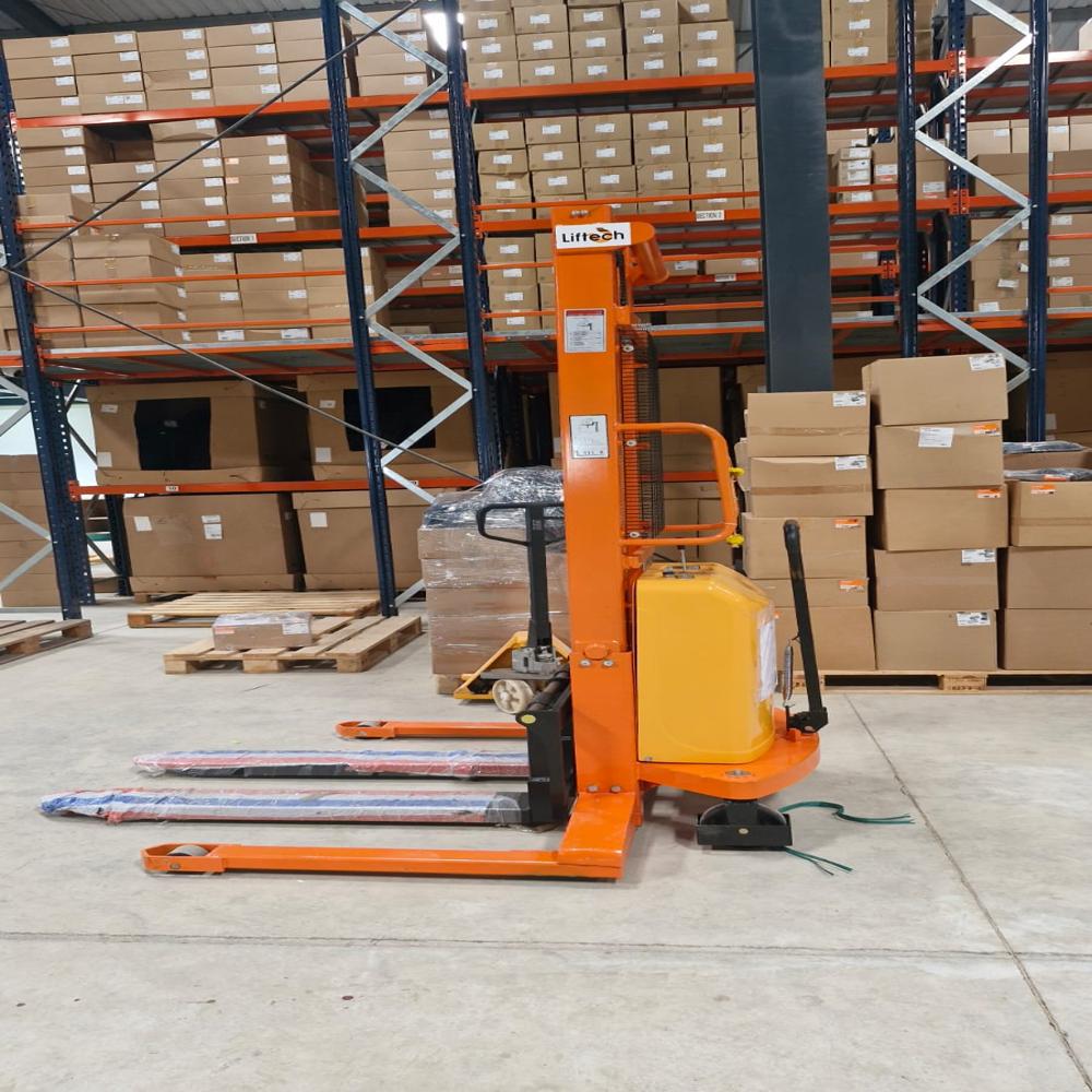 Wide Leg Span Semi Electric Stacker - Attributes: Durable