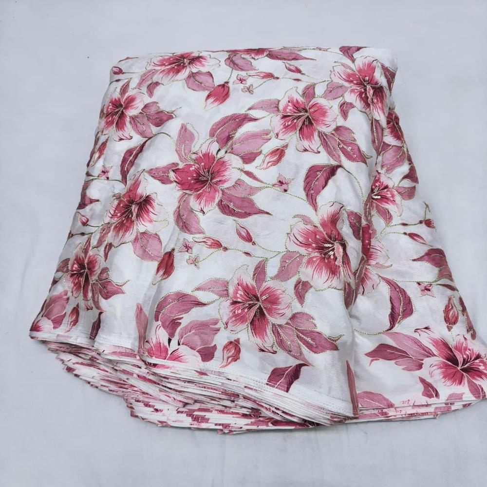 Chinnon Position Print Sequence Embroidery Work - Attributes: Bleached