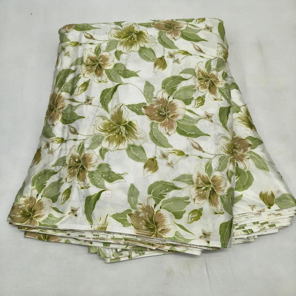 Chinnon Position Print Sequence Embroidery Work - Attributes: Bleached