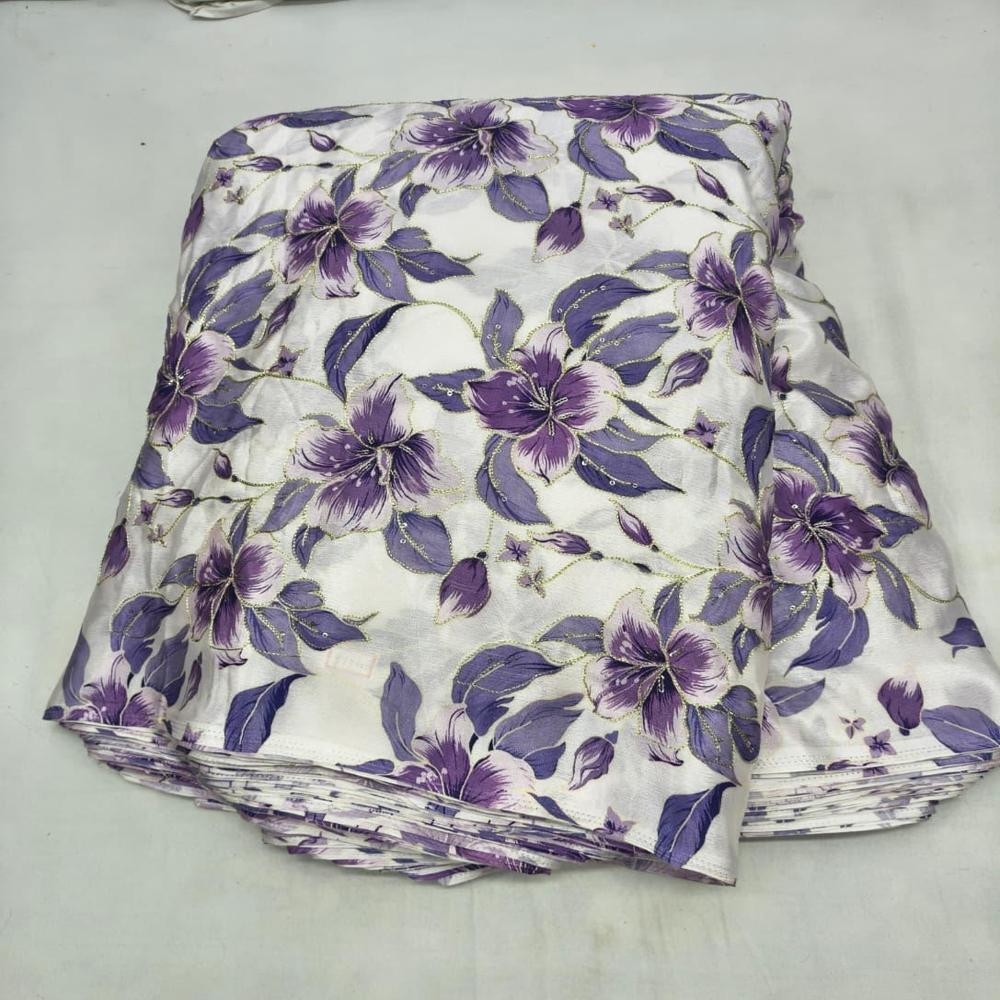 Chinnon Position Print Sequence Embroidery Work - Attributes: Bleached