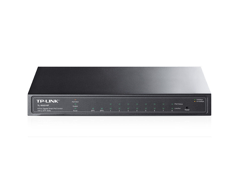 TP-Link TL-SG2210P  8-Port Gigabit Smart PoE Switch with 2 SFP Slots