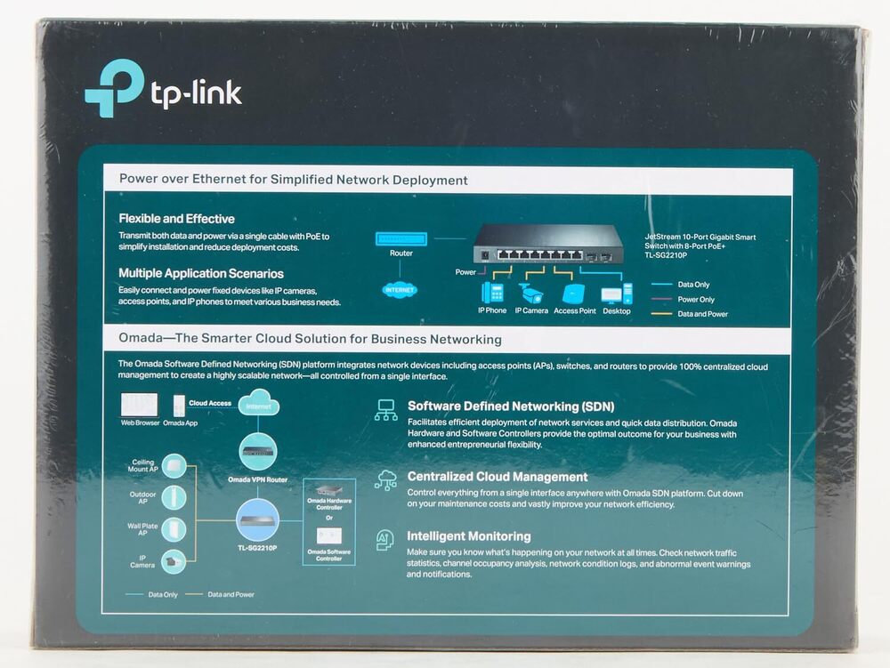 TP-Link TL-SG2210P  8-Port Gigabit Smart PoE Switch with 2 SFP Slots