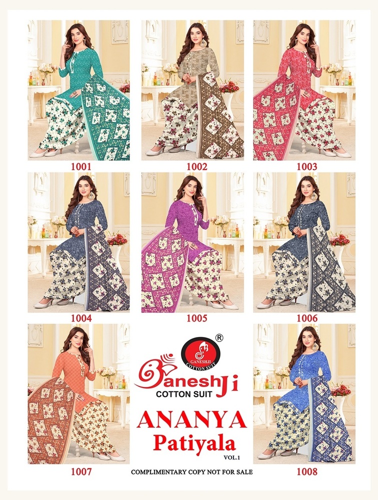 Ganeshji Ananya Patiyala Vol-1  Dress Material
