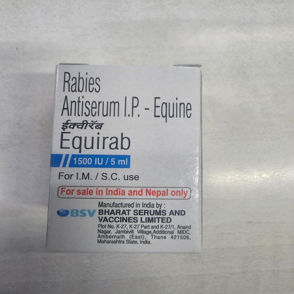Equirab 1500 IU/5ml (Rabies Antiserum I.P-Equine 