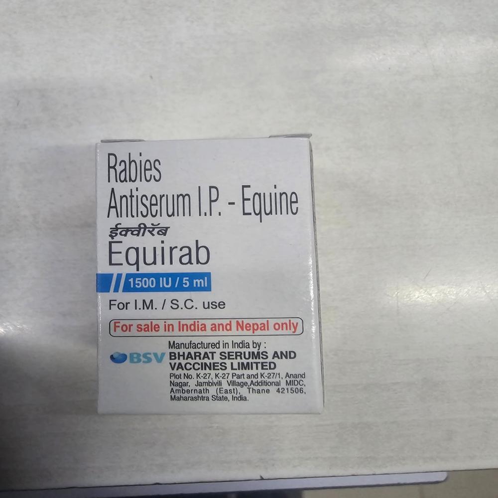 Equirab 1500 IU/5ml (Rabies Antiserum I.P-Equine 