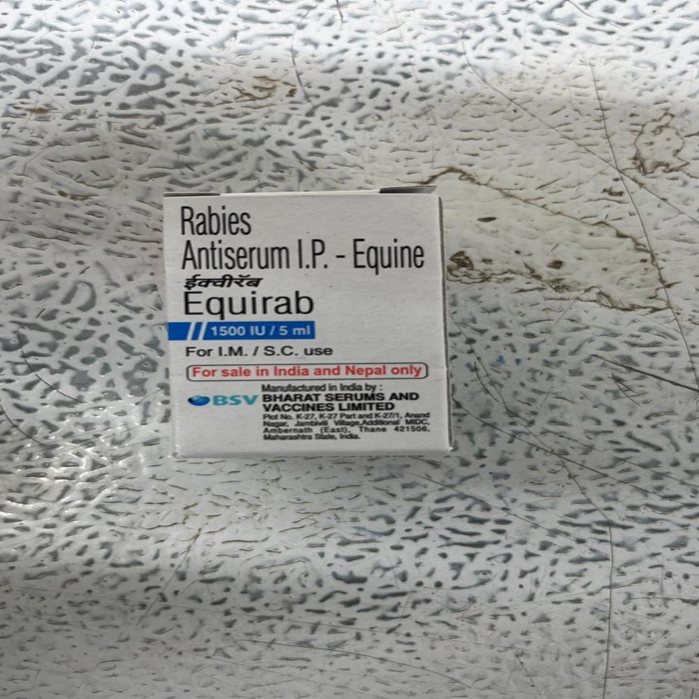 Equirab 1500 IU/5ml (Rabies Antiserum I.P-Equine 