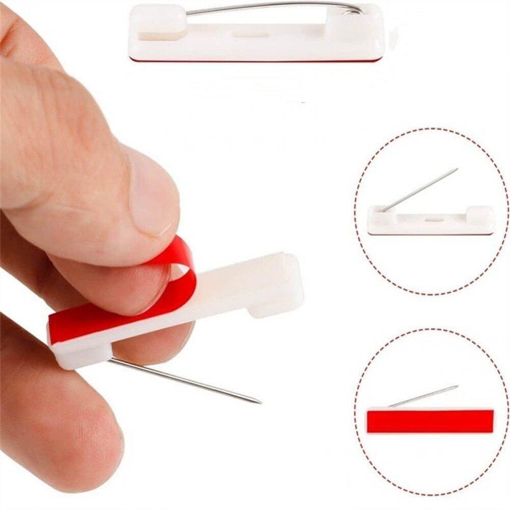 Plastic Badge Pin - Color: White