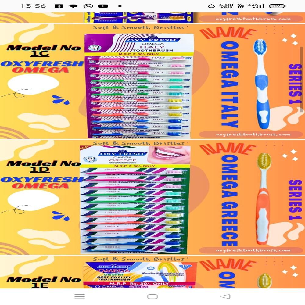 Omega toothbrush manufacturer 