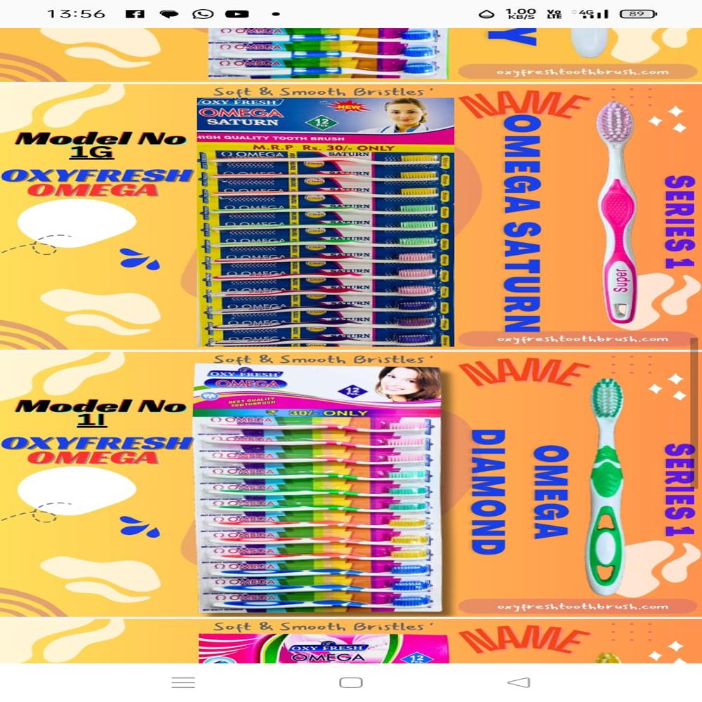 Omega toothbrush manufacturer 