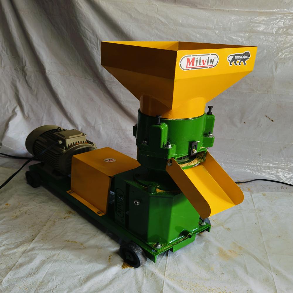 Three Roller Poultry Feed Machine - Color: Yellow
