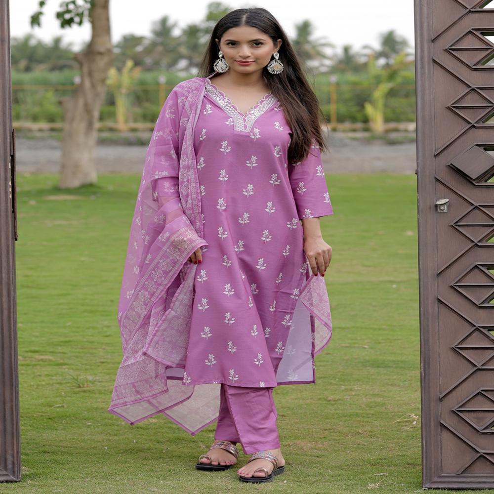 Elegant Traditional Kurti - Color: Yellow - Magenta