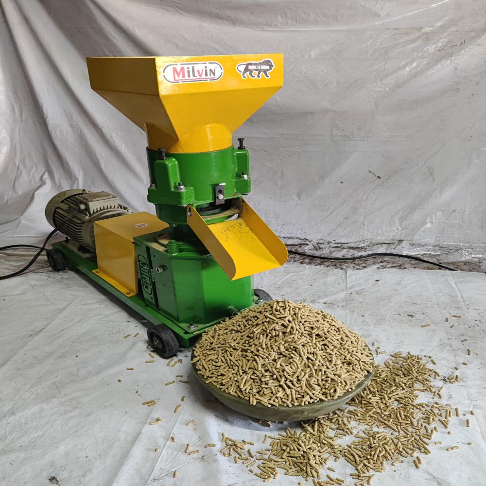 Three Roller Animal Feed Machine - Color: Yellow