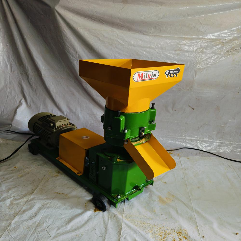 Three Roller Cattle Feed Machine - Color: Yellow