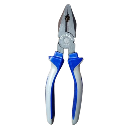 Gold Combination Plier - Mild Steel, 8 Inch | Durable Rubber Rectangular Handle For Versatile Industrial Use In Wire Cutting, Gripping, And Bending