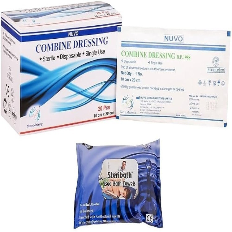Ombine Dressing - 100% Cotton, Disposable Woven Style, Available In Various Colors | Medical-grade For Enhanced Absorption And Fluid Retention