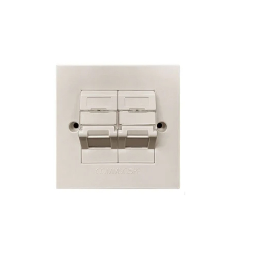 Commscope Net Dual Face Plate - Cover Material: Plastic