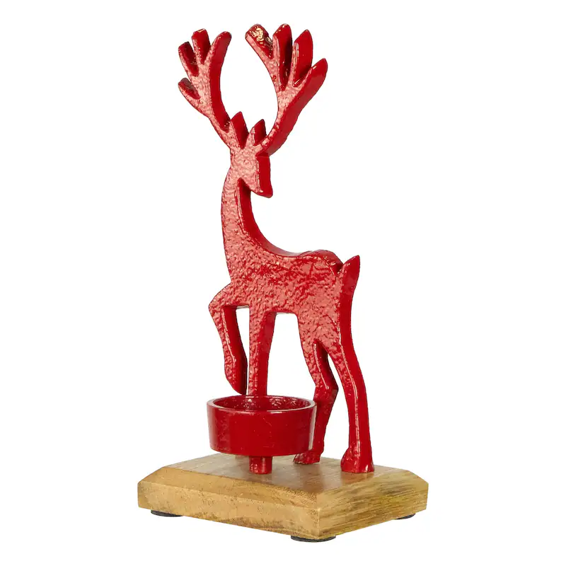 Reindeer Metal Christmas Tealight Holder