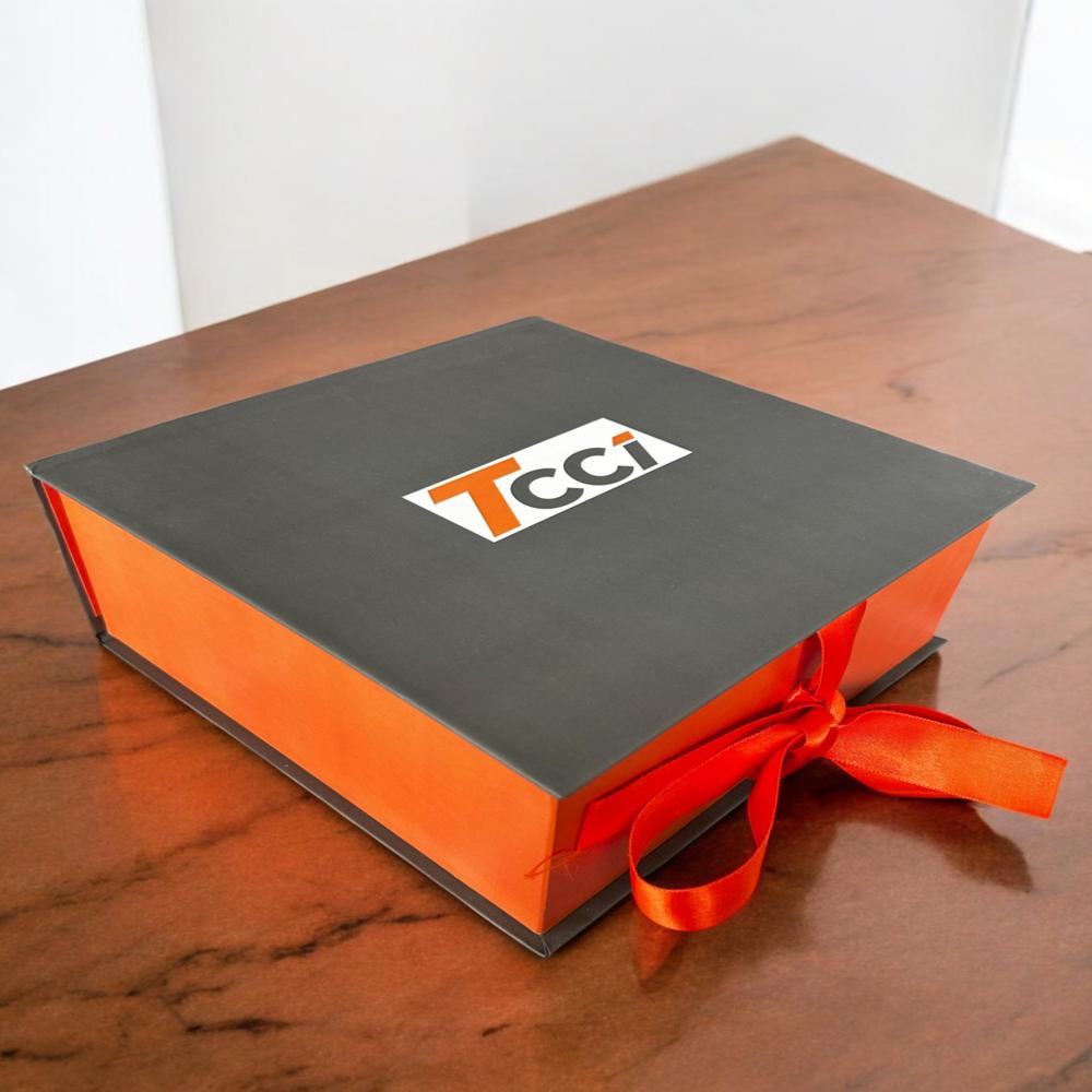 Magnetic Flap Rigid Box With Ribbon - Coating Type: Customized