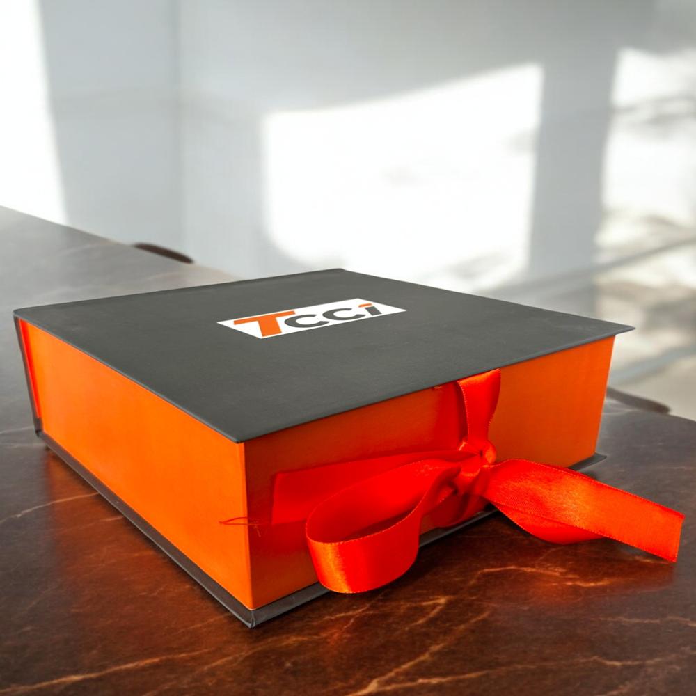 Magnetic Flap Rigid Box With Ribbon - Coating Type: Customized