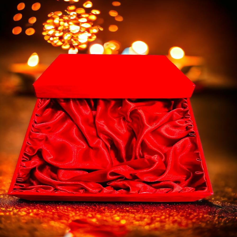 Festival Top Bottom Premium Box With Velvet Cover - Coating Type: Customized