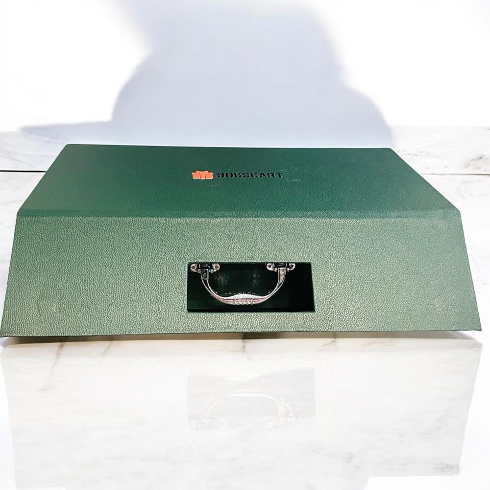 Dye Cut Briefcase Style Rigid Box - Coating Type: Customized