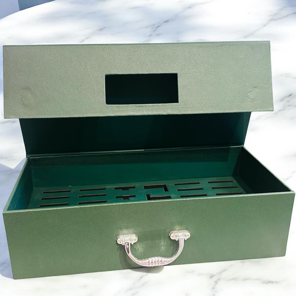 Dye Cut Briefcase Style Rigid Box - Coating Type: Customized