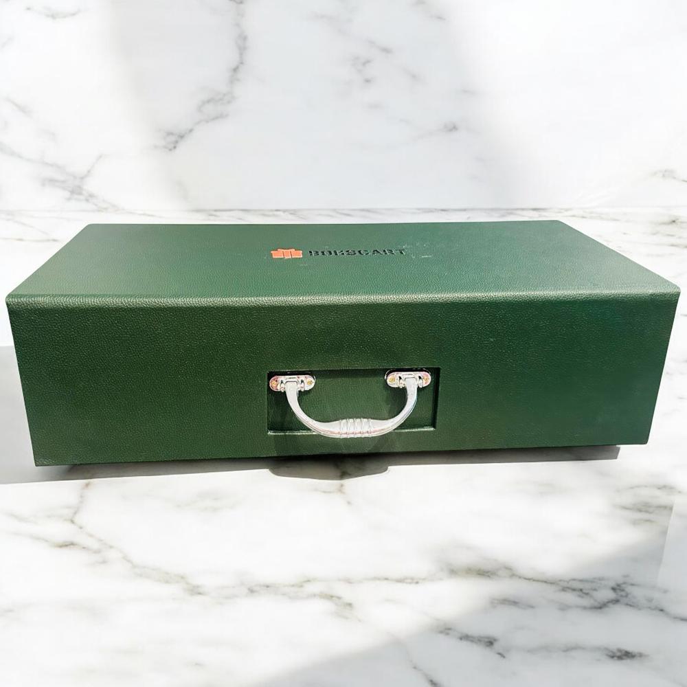 Dye Cut Briefcase Style Rigid Box - Coating Type: Customized