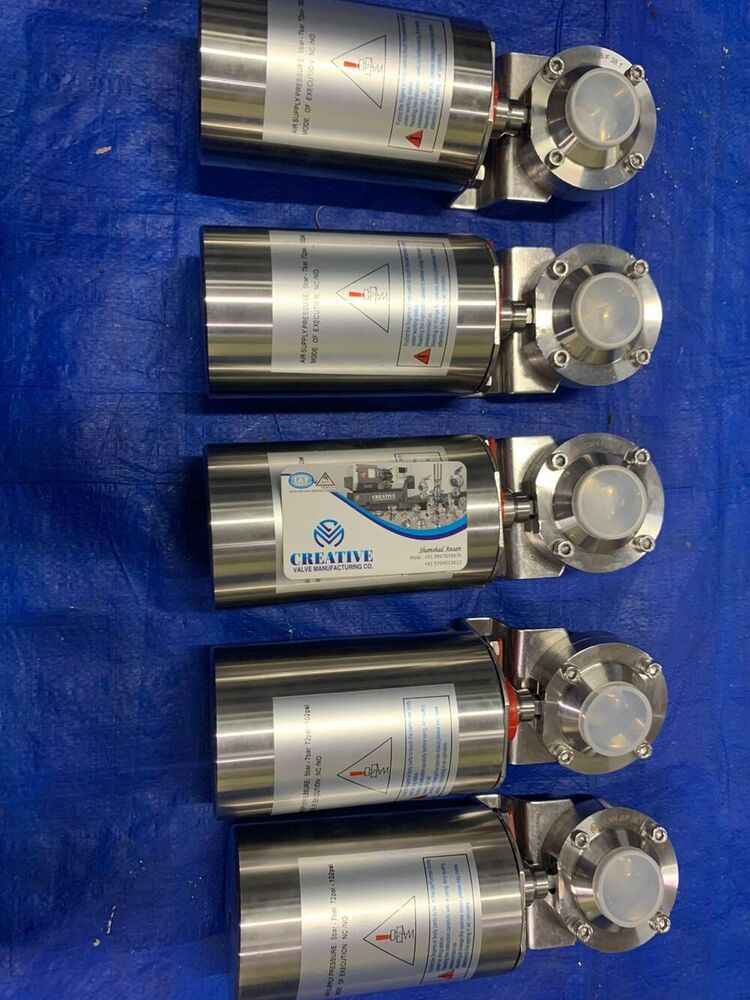 Ss 304 And Ss 316 Pneumatic Actuator Ss Body Butterfly Valve - Color: Silver