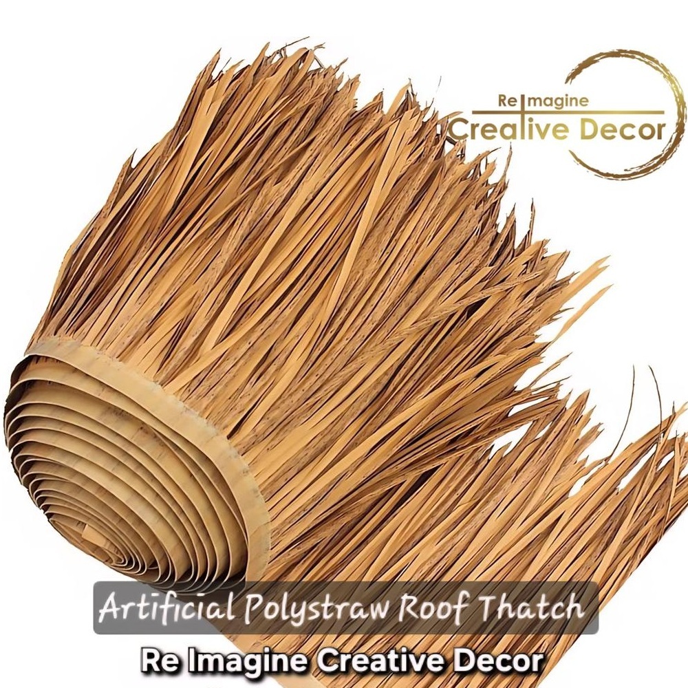 Synthetic Thatch Roofing Panels For Resorts, Cafes & Farmhouses - Color: Natural